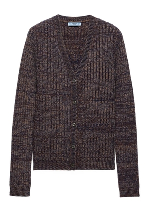 Prada rib-knit V-neck cardigan - Blue