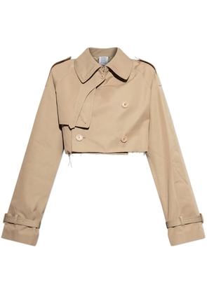VETEMENTS cropped trench jacket - Brown