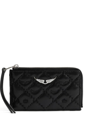 Zadig&Voltaire quilted logo-plaque cardholder - Black