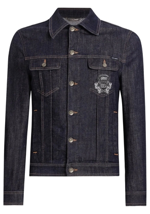 Dolce & Gabbana logo-appliqué denim jacket - Blue