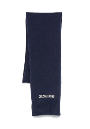 Valentino Garavani embroidery-logo scarf - Blue