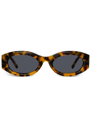 Linda Farrow Berta tortoiseshell-effect oval-frame sunglasses - Brown