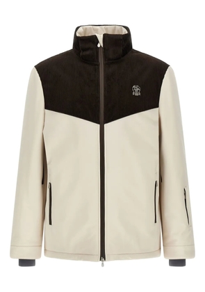 Brunello Cucinelli embroidered-logo jacket - Neutrals