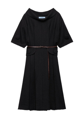 Prada short-sleeve wool mini dress - Black