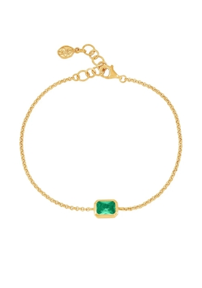 DOWER AND HALL Octagon green garnet chain bracelet - Gold
