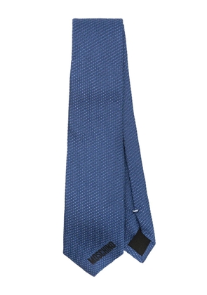 Moschino textured silk tie - Blue