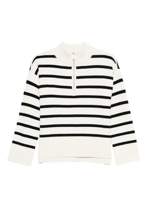 DKNY striped half-zip jumper - White