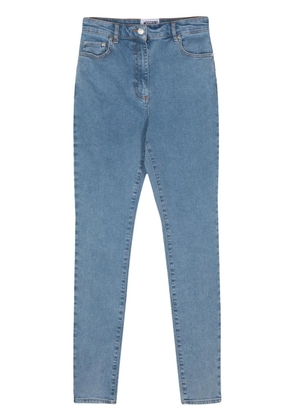 MOSCHINO JEANS logo-engraved button jeans - Blue