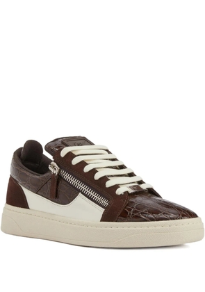 Giuseppe Zanotti GZ94 panelled zip-detail sneakers - Brown