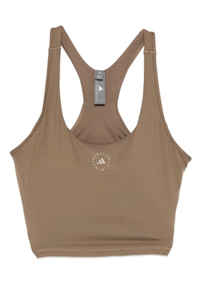 adidas by Stella McCartney racer-back logo tank top - Brown
