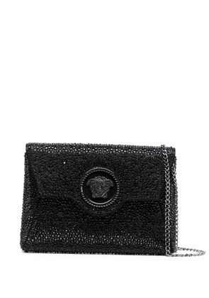 Versace La Medusa crystal envelope clutch - Black