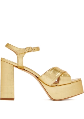Andrea Gomez 110mm Bella croc-embossed platform sandals - Yellow