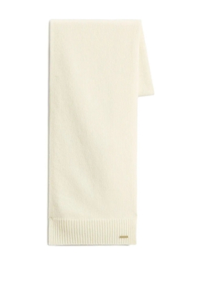 Woolrich ribbed beanie and scarf set - White