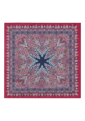 ETRO floral paisley silk pocket square - Red