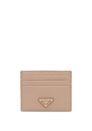 Prada logo plaque card holder - Neutrals