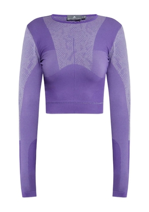 adidas by Stella McCartney snakeskin-pattern long-sleeve top - Purple