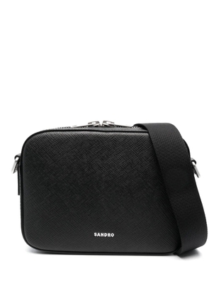 SANDRO mini logo-print messenger bag - Black