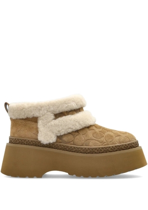 Coach 65mm Christina platform boots - Neutrals