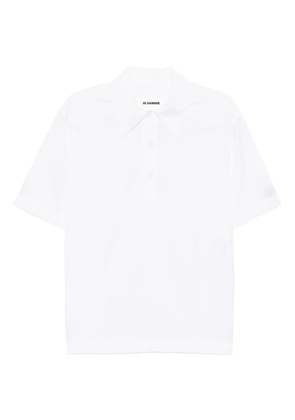 Jil Sander checked polo top - White