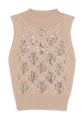 Ermanno Scervino rhinestone-embellished vest - Neutrals