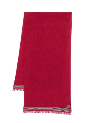 Hackett stripe-detail scarf - Red