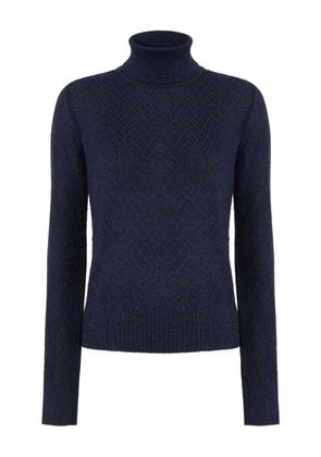 Missoni chevron-pattern turtleneck sweater - Blue