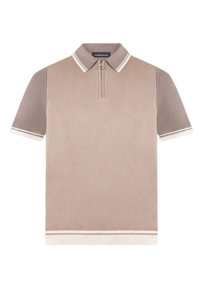 Manière De Voir stripe-trim polo shirt - Neutrals