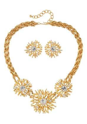 Susan Caplan Vintage 1980s Kenneth Jay Lane earrings and necklace set - Gold