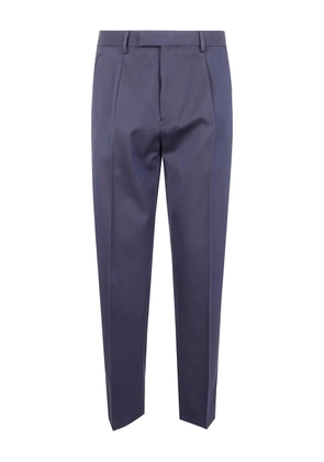 Zegna pleated cotton trousers - Blue