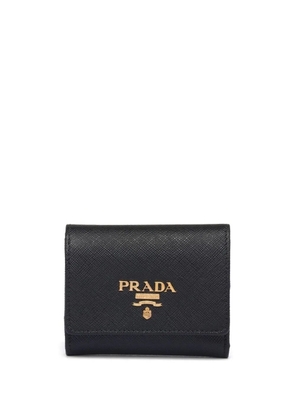 Prada logo-lettering leather wallet - Black