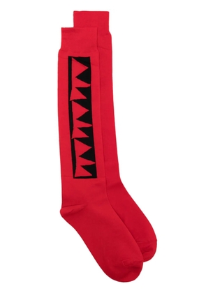 Comme des Garçons Homme Plus patterned intarsia-knit cotton socks - Red