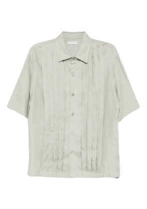 GUSARI pleated linen shirt - Green