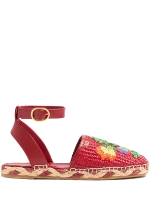 Valentino Garavani Bribri floral-embroidery espadrilles - Red