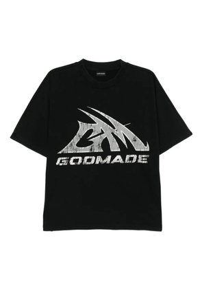 GODMADE GM logo washed T-shirt - Black