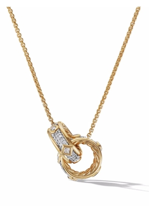 David Yurman 18kt yellow gold Modern Renaissance diamond pendant necklace (16.4mm)