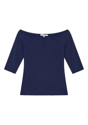 MALIPARMI boat-neck three-quarter-sleeve top - Blue
