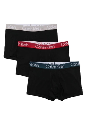 Calvin Klein logo-waistband briefs (set of three) - Black