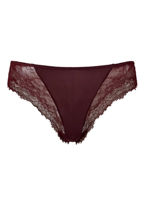 TWINSET lace-trimmed satin briefs - Red