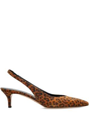 ISABEL MARANT 50mm leopard-print slingback pumps - Brown