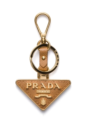Prada leather keychain - Gold