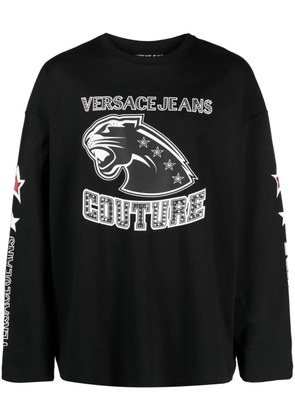 Versace Jeans Couture logo-print long-sleeve top - Black