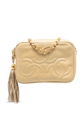 CHANEL Pre-Owned 1994-1996 Triple CC Lambskin Tassel Chain Camera Bag crossbody bag - Brown