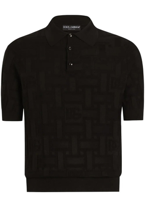 Dolce & Gabbana logo-jacquard polo shirt - Black