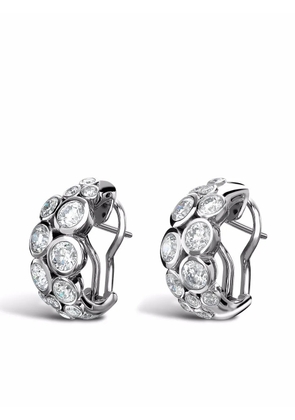 Pragnell 18kt white gold Bubbles diamond hoop earrings - Silver