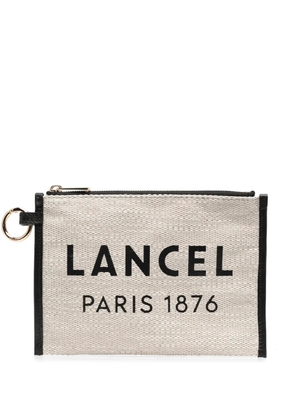 Lancel logo-print clutch bag - Neutrals
