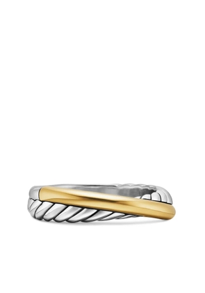 David Yurman 18kt yellow gold and sterling silver Crossover band ring (5.3mm)