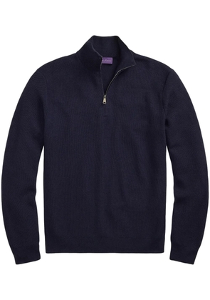 Ralph Lauren Purple Label piqué-weave wool sweater - Blue
