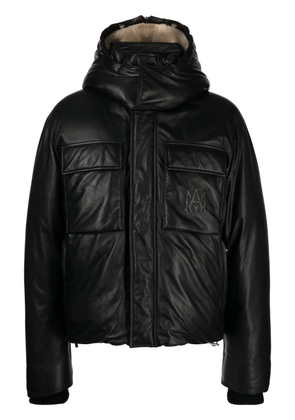 AMIRI leather puffer jacket - Black