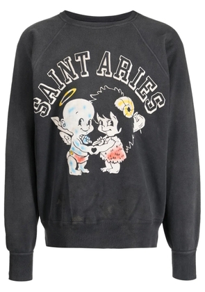 SAINT MXXXXXX logo-print cotton sweatshirt - Grey
