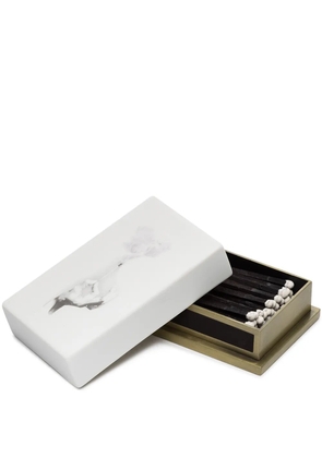 L'Objet illustrated porcelain matchbox - White